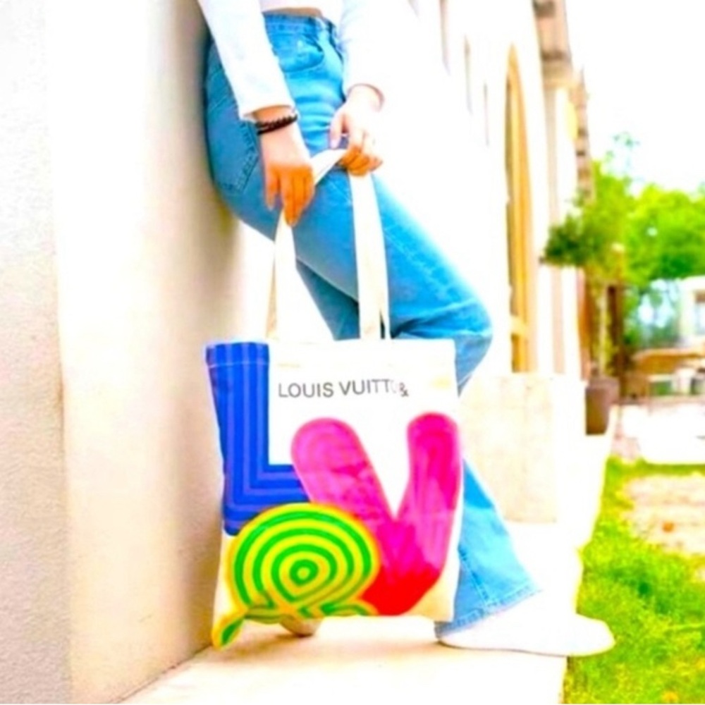 COPY - NWOT Beautiful One Of A Kind LV Carry On Cotton Tote Bag